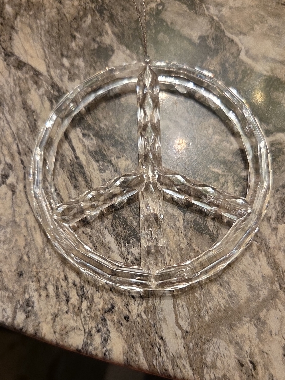 Clear Plastic Peace Sign Ornament